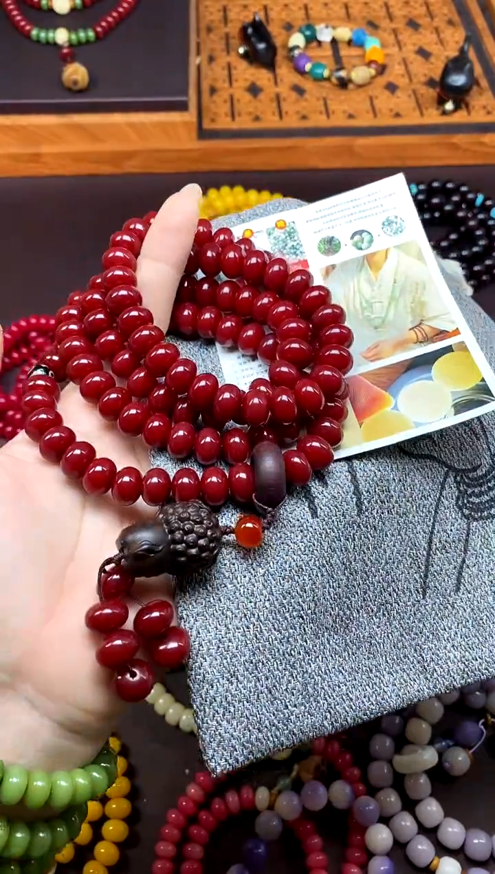 白玉菩提手串 红菩提108颗PX跑环款 