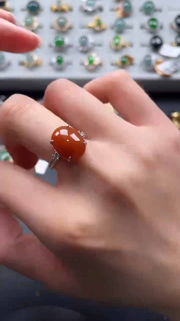 【闪购商品】翡翠戒指银S925镶嵌34563540