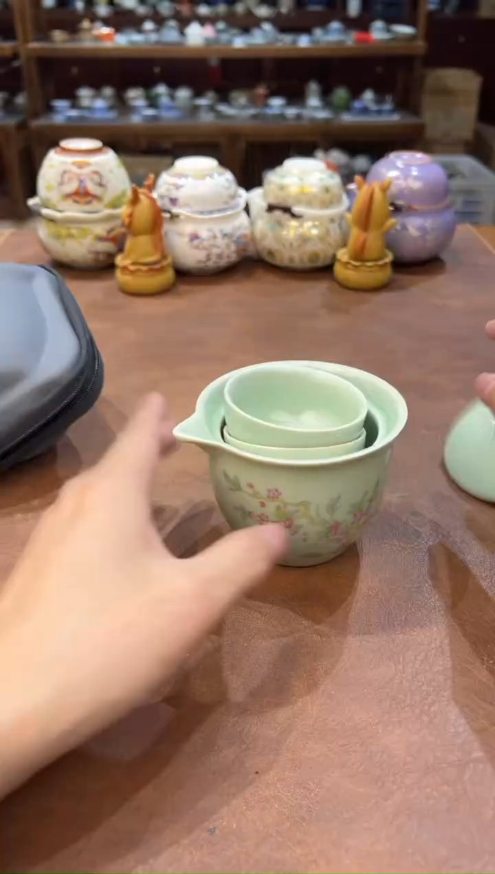 真的很便宜会开片的旅行茶具