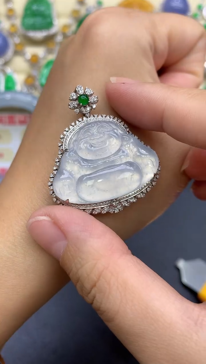 颈饰18K金镶嵌翡翠931-中国好珍宝