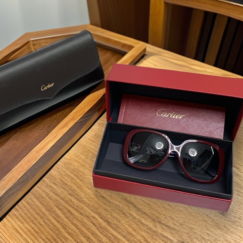 95新 Cartier/卡地亚  酒红色眼镜  1892 2875 