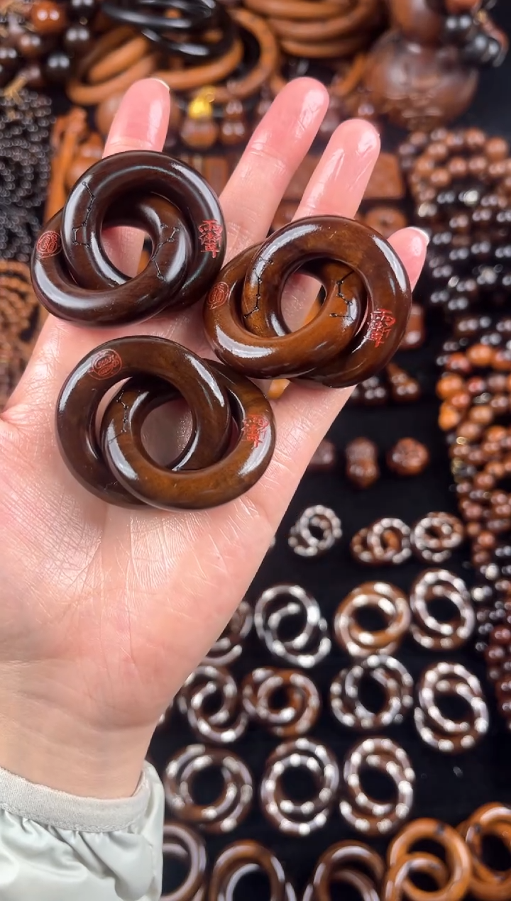 枣木雷击枣木玉化朱砂紫薇金光六七星乾坤圈2.0