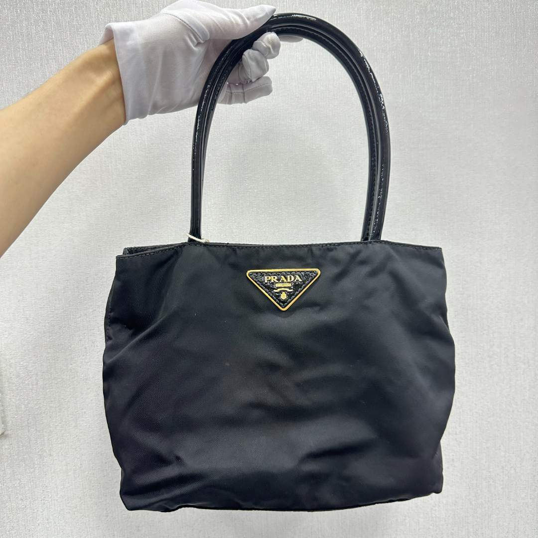 95新 Prada/普拉达 黑色尼龙手提托特/云海优选/H03398