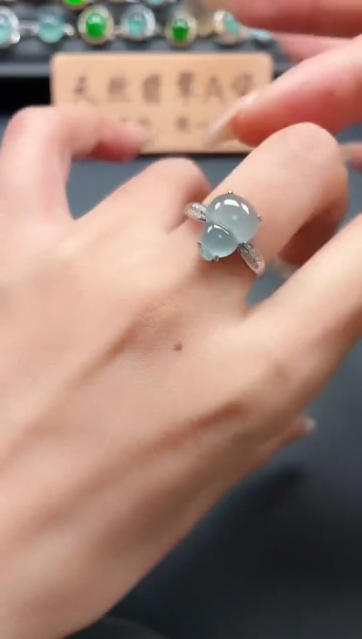 银S925镶嵌戒指翡翠1111