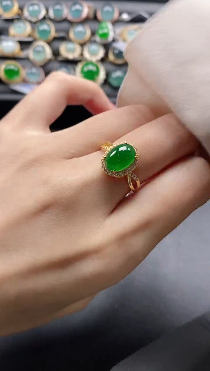 【闪购商品】翡翠戒指银S925镶嵌1111