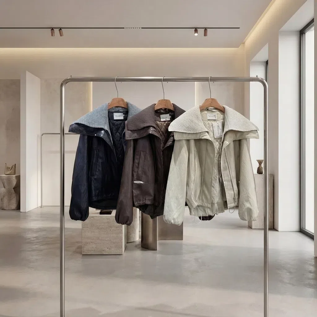 拼接休闲风大翻领短款10195