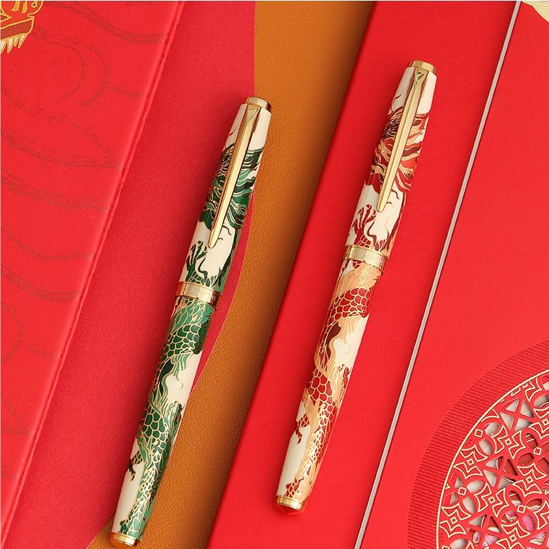 【英雄龙年新100】14K金笔高级钢笔生肖龙礼盒套装礼物送礼成人商务