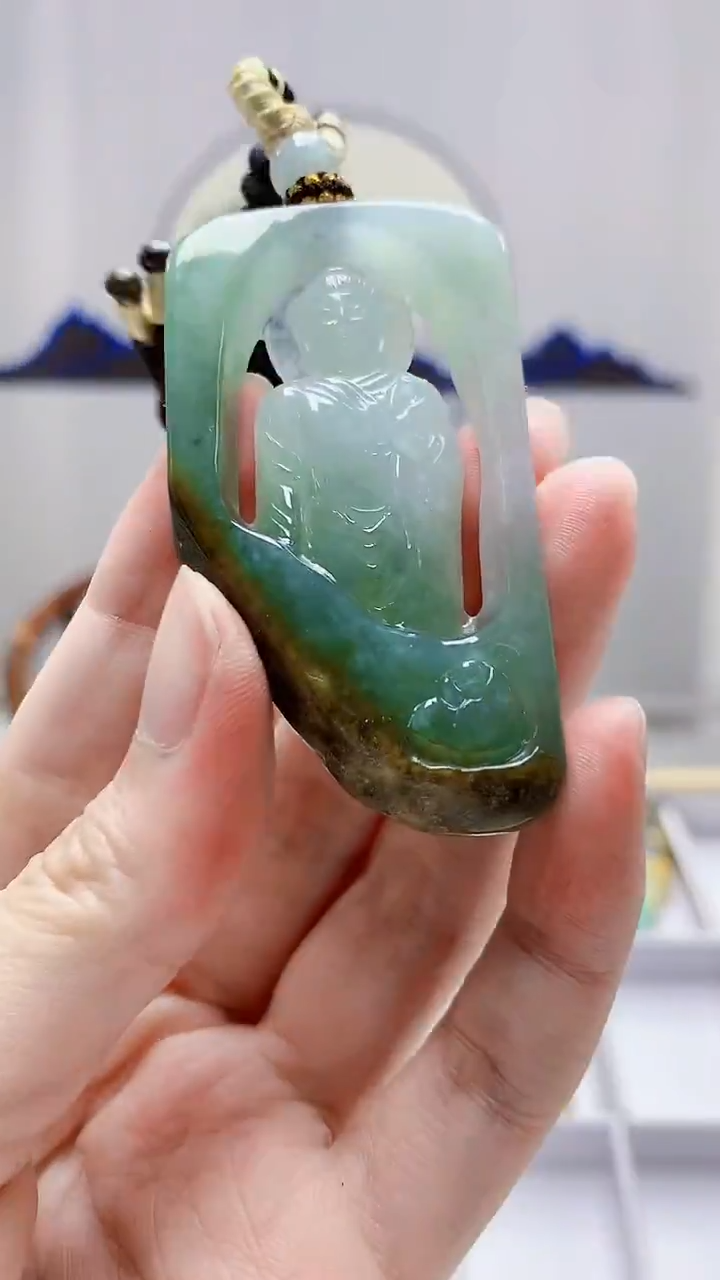 未镶嵌定制翡翠4898zm-毛货挂件85人物