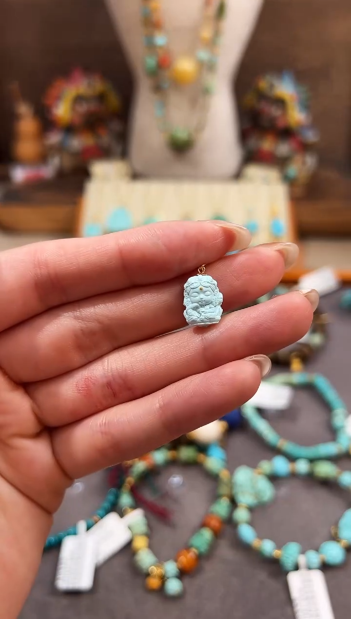 18K金镶嵌绿松石提溜绿松石提溜