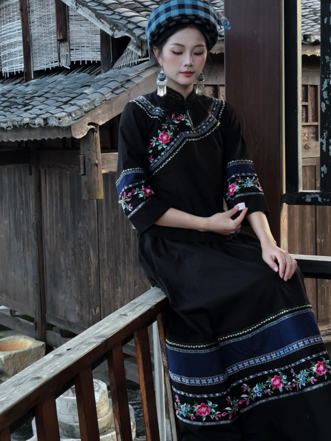 布依族壮族民族服饰民族风中国风传统复古黑色两件套