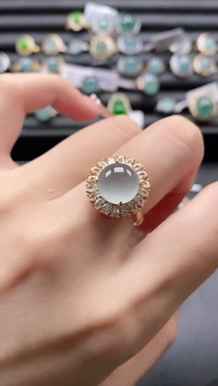 【闪购商品】翡翠戒指银S925镶嵌1111