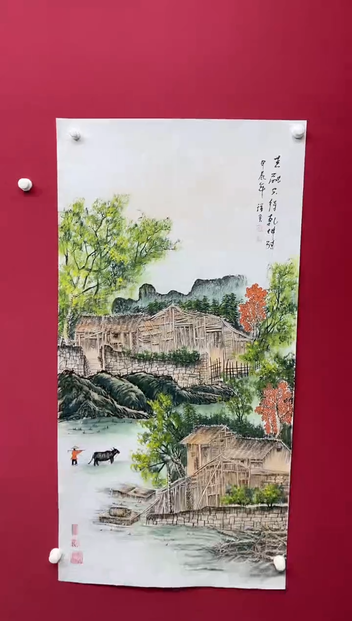 【闪购商品】国画吴-现场创作四尺山水/无框/W