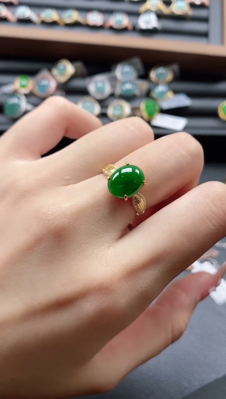 【闪购商品】翡翠戒指银S925镶嵌51151