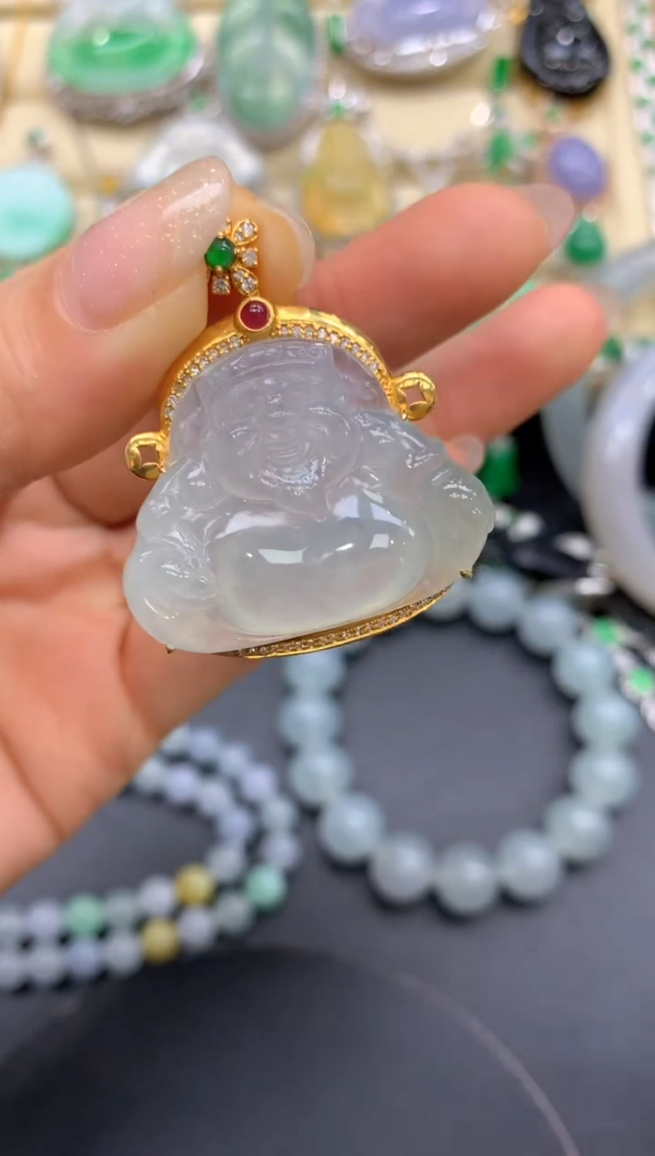 【闪购商品】翡翠颈饰18K金镶嵌360-中国好珍宝