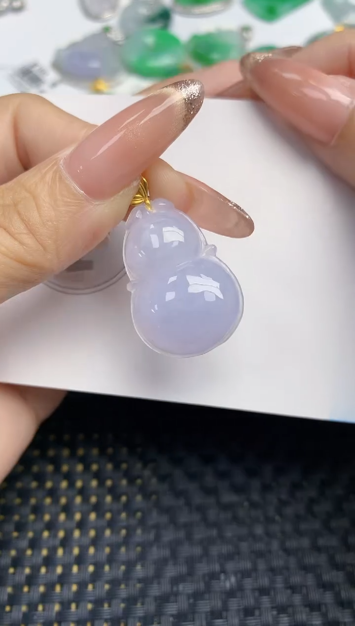 颈饰18K金镶嵌翡翠天然缅甸A货翡翠百元以上9元证书费自理