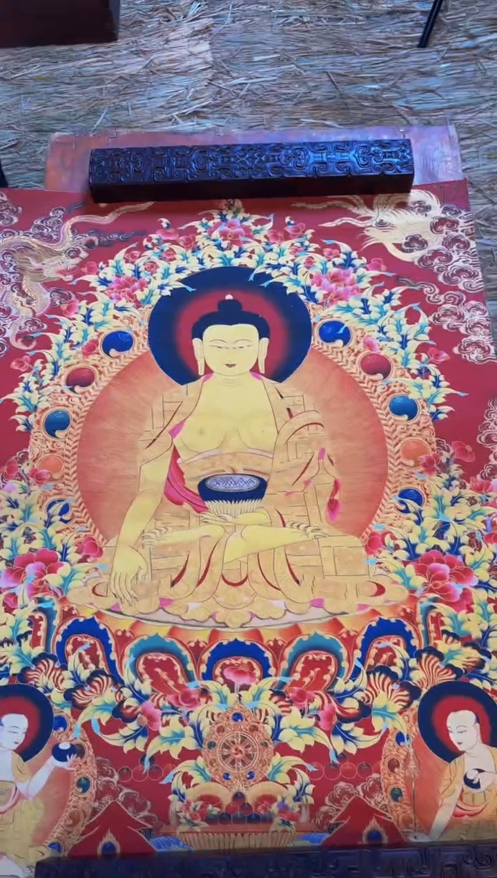 装裱画精品手绘唐卡链接--A133