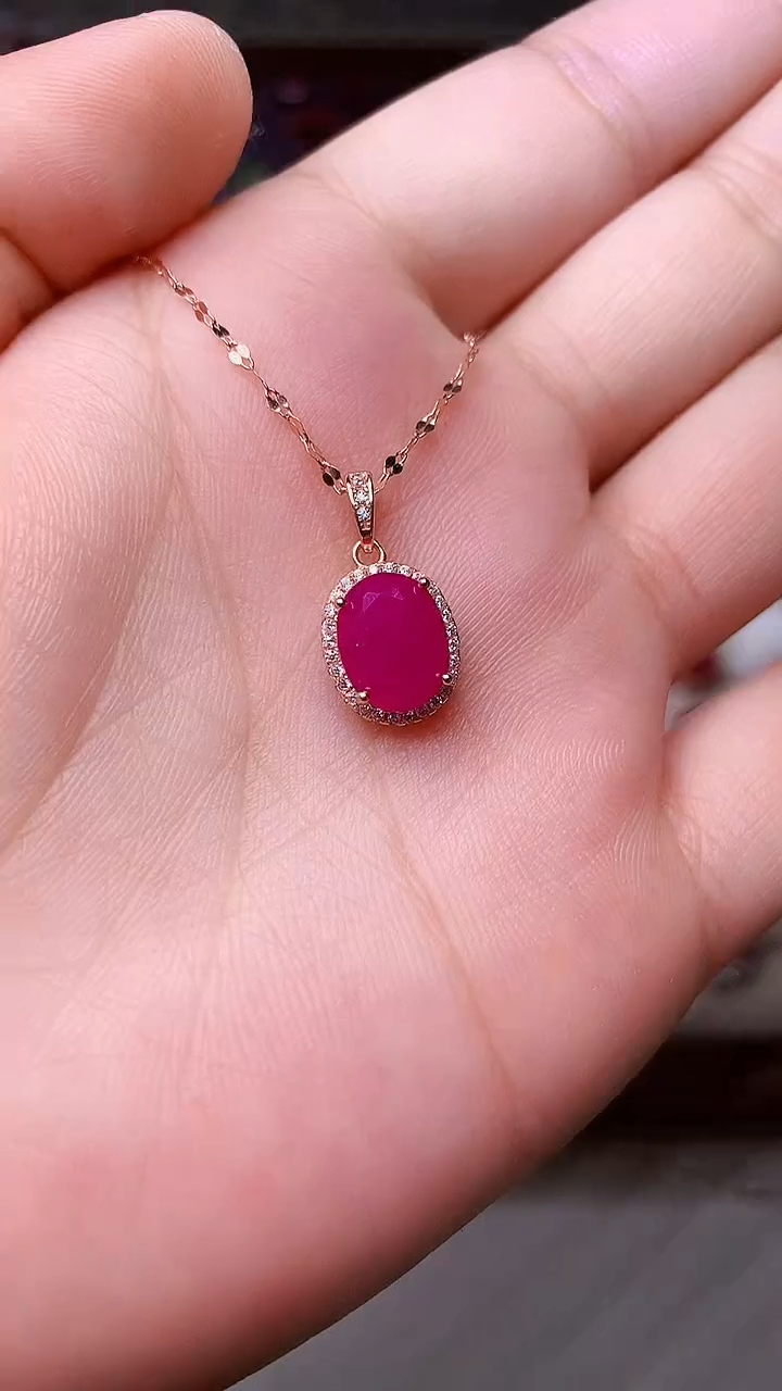 【闪购商品】红宝石吊坠(赠链)银S925镶嵌0000