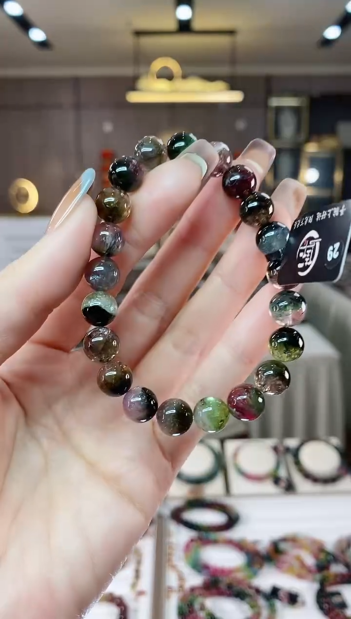 【闪购商品】碧玺西瓜单圈手串8mm+未镶嵌一物一证dan