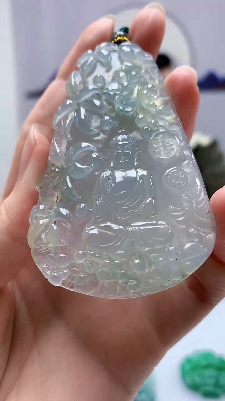 【闪购商品】定制翡翠未镶嵌5152zm-毛货挂件观音128