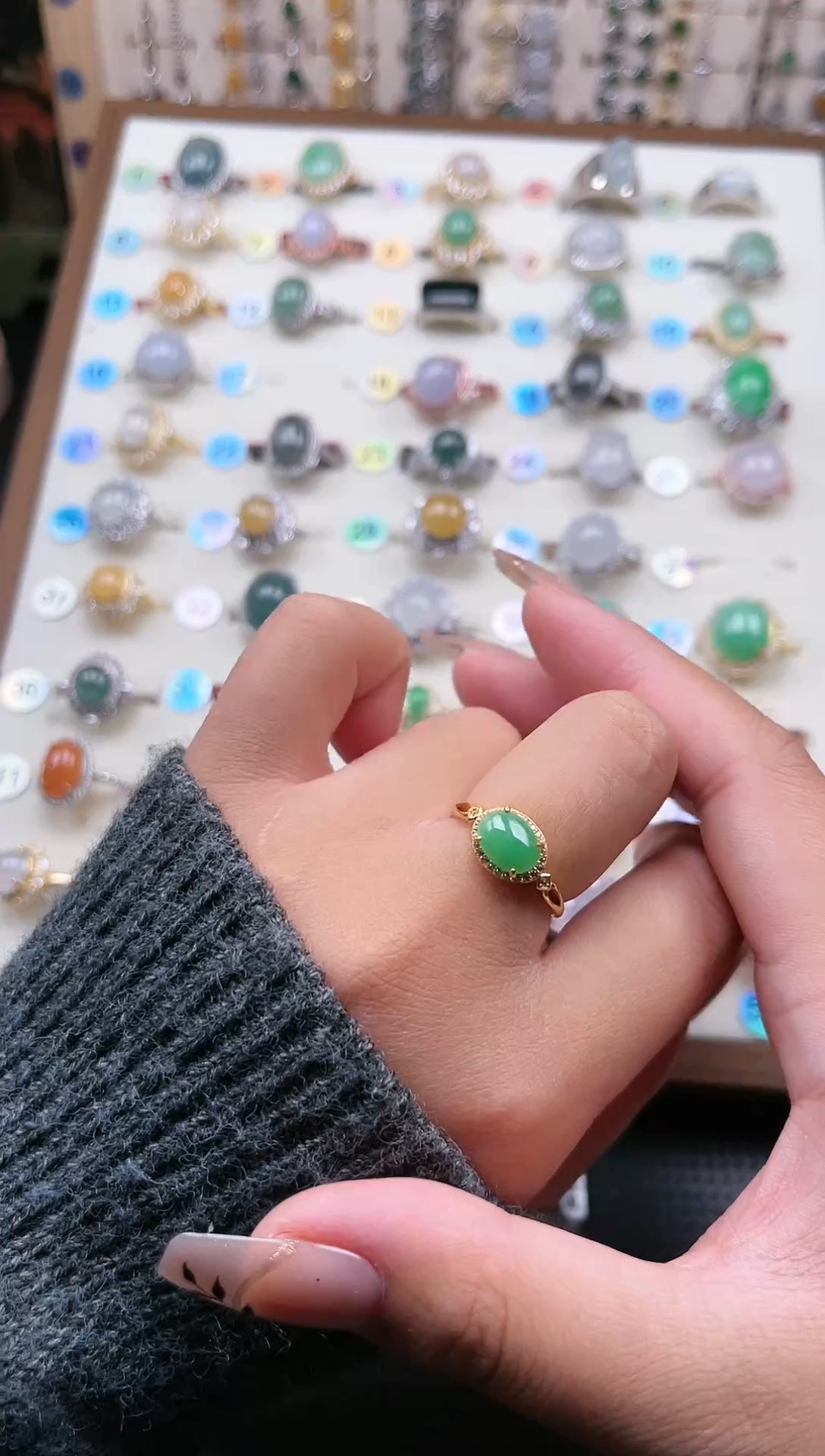 【闪购商品】翡翠戒指银S925镶嵌天然A货翡翠戒指