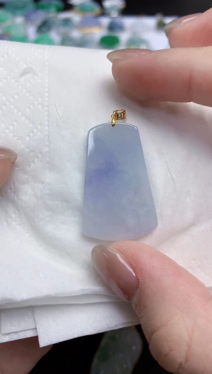 【闪购商品】翡翠颈饰18K金镶嵌天然缅甸翡翠A货