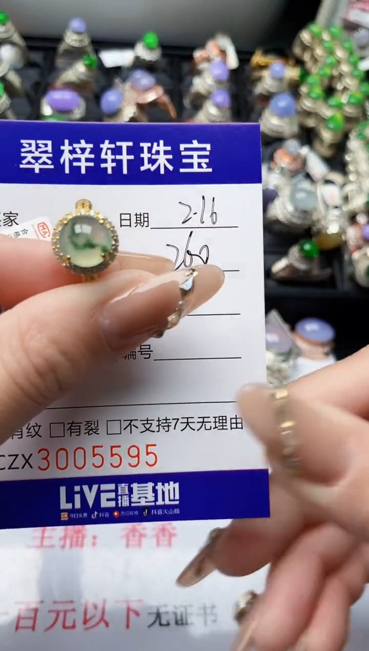 【闪购商品】翡翠戒指银S925镶嵌/5595