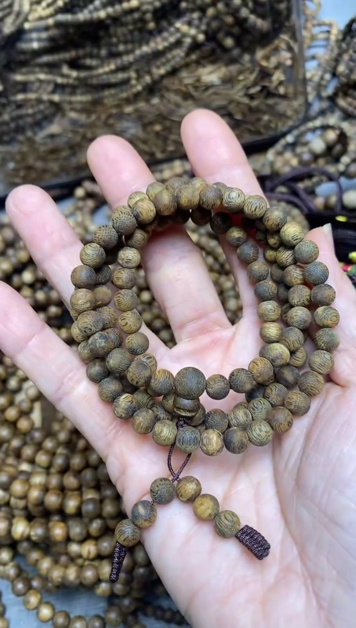 沉香手串海南一代老料06圆珠多圈手串13+多样性发一