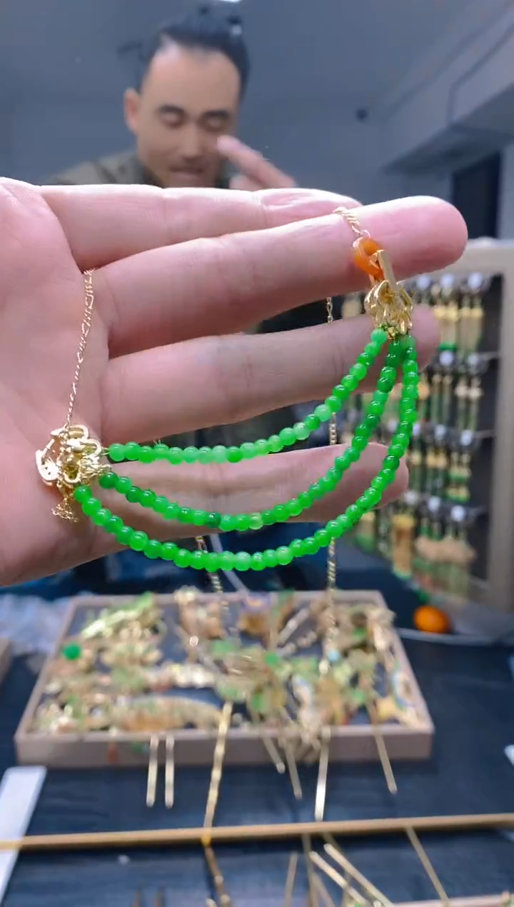 【闪购商品】翡翠耳饰合金109翡翠锁骨链