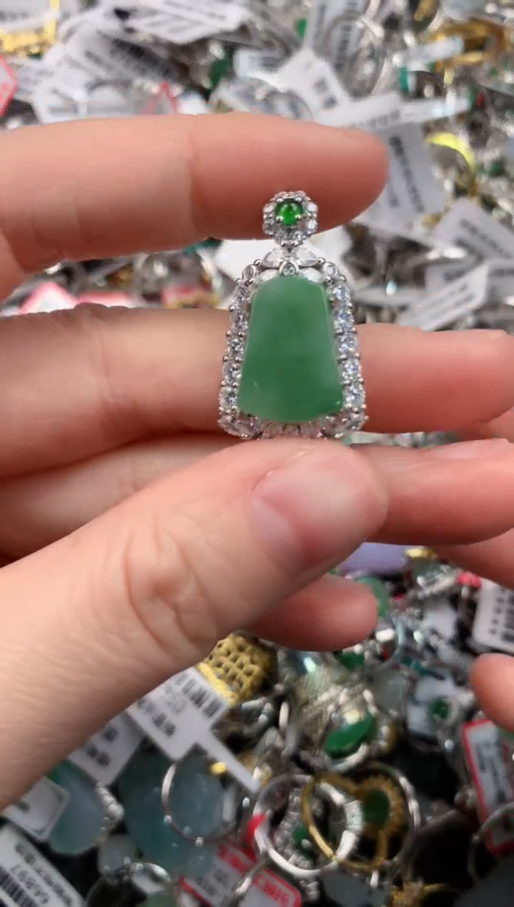 银S925镶嵌戒指翡翠8                  1