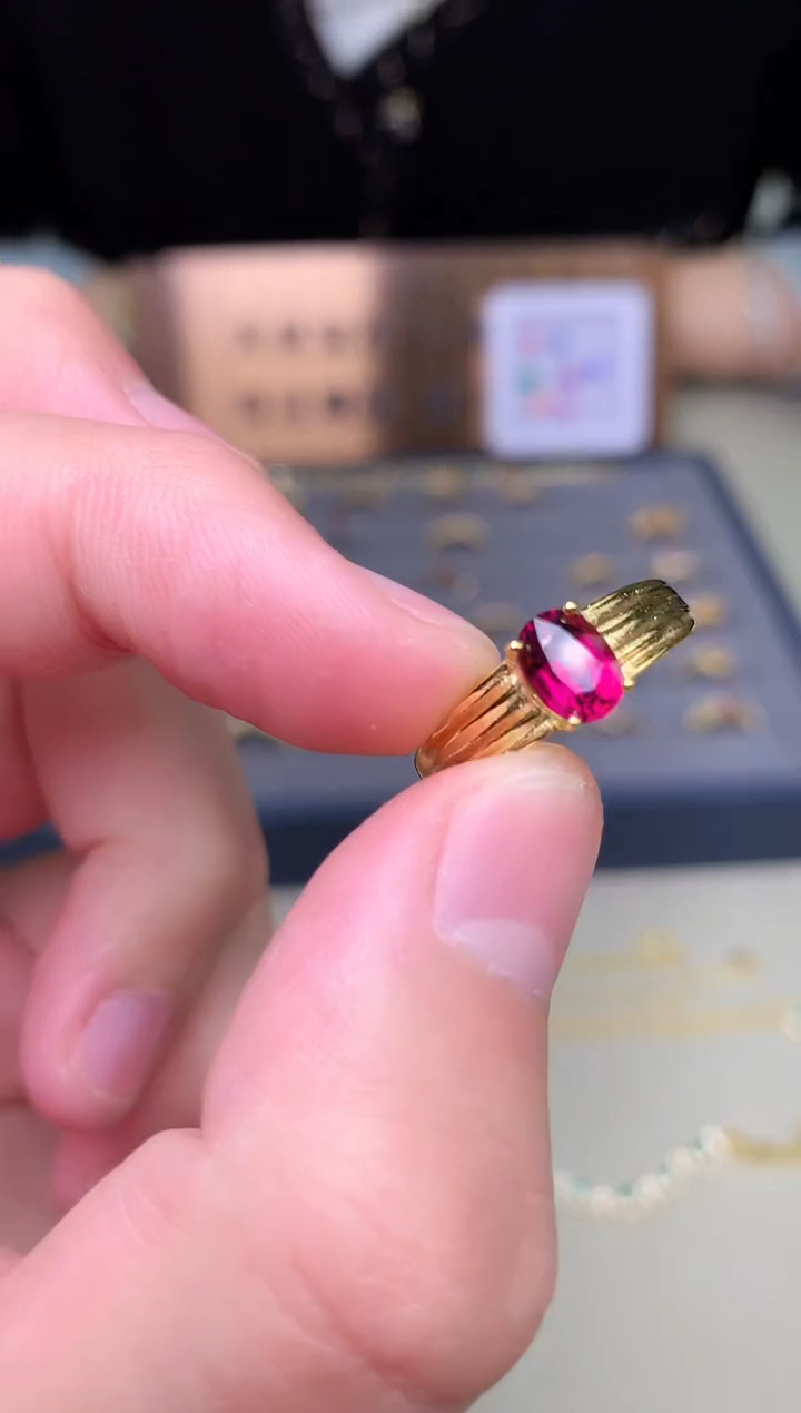 【闪购商品】碧玺戒指银S925镶嵌戒指