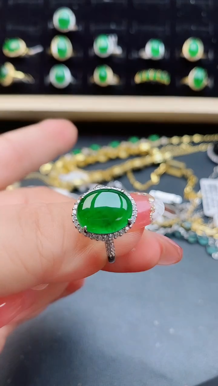 【闪购商品】翡翠戒指银S925镶嵌50805