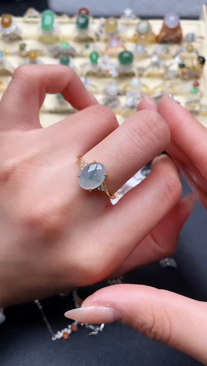 【闪购商品】翡翠戒指银S925镶嵌3333333+10