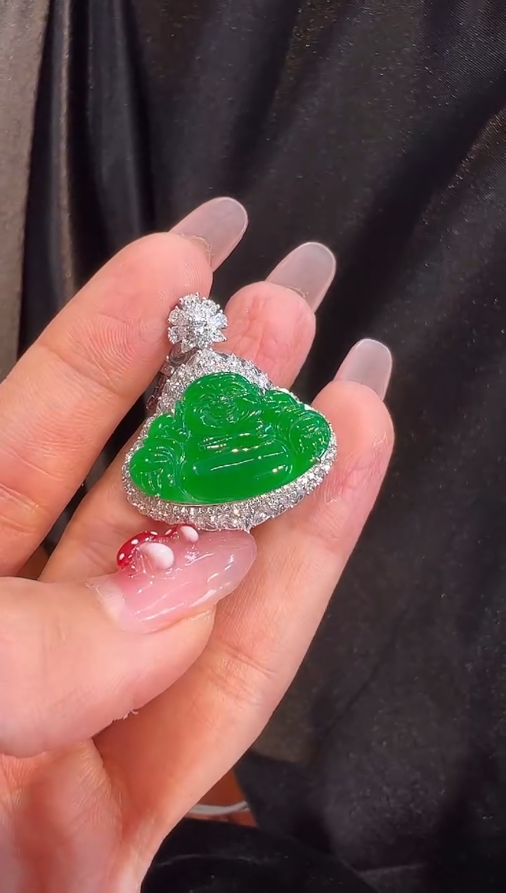 【闪购商品】翡翠颈饰18K金镶嵌总价12万分单