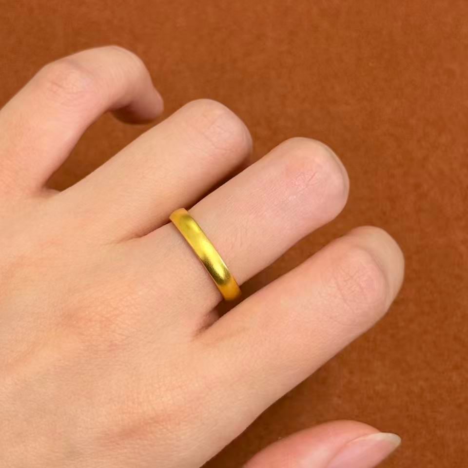 克重1.22  13号  哑光古法泥鳅背戒指  足金999