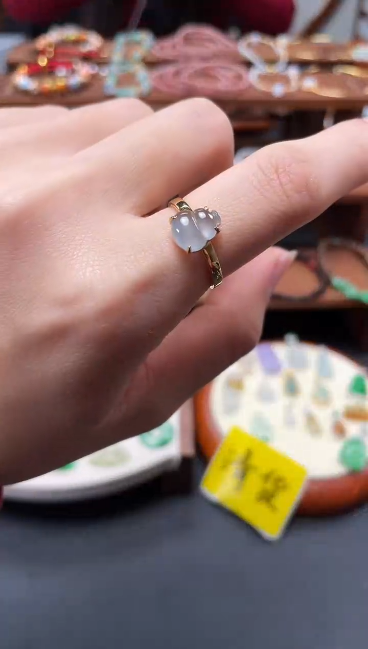 【闪购商品】翡翠戒指18K金镶嵌一个  JK285