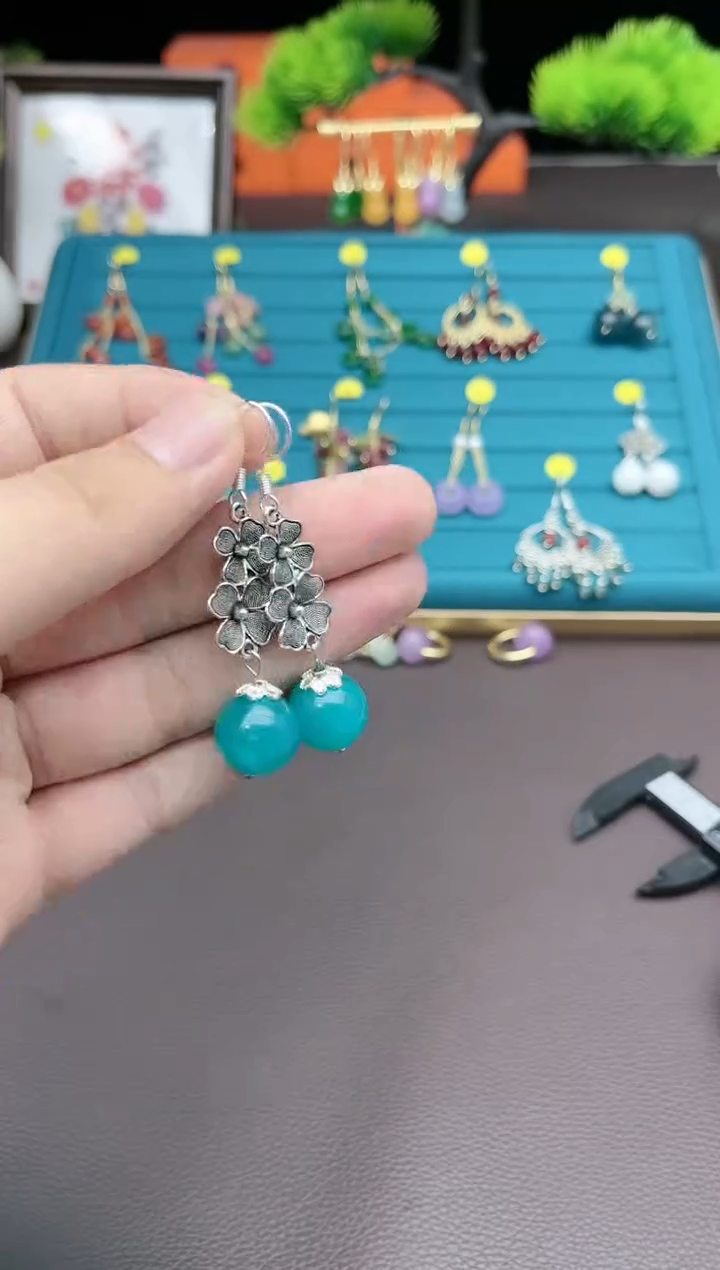 【闪购商品】玛瑙/玉髓耳钉银S925镶嵌111000