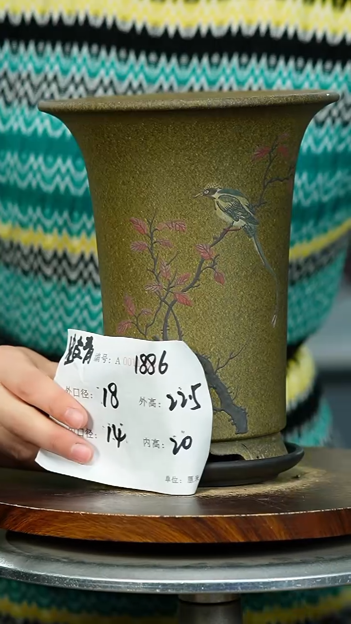 紫砂花盆1886+Z 黑拖 紫砂花盆紫砂