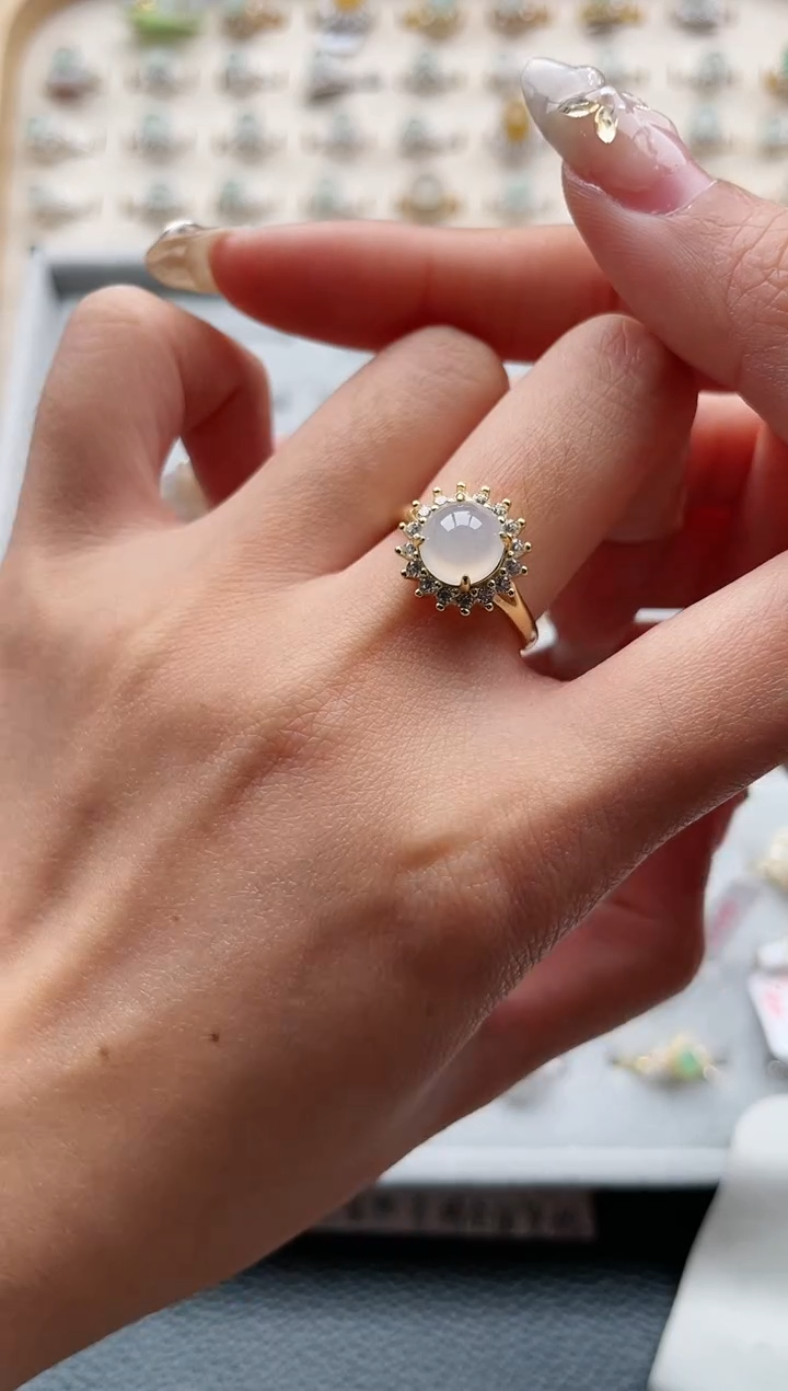 【闪购商品】翡翠戒指银S925镶嵌1111