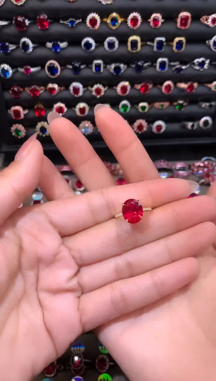 【闪购商品】蓝宝石戒指银S925镶嵌金1012