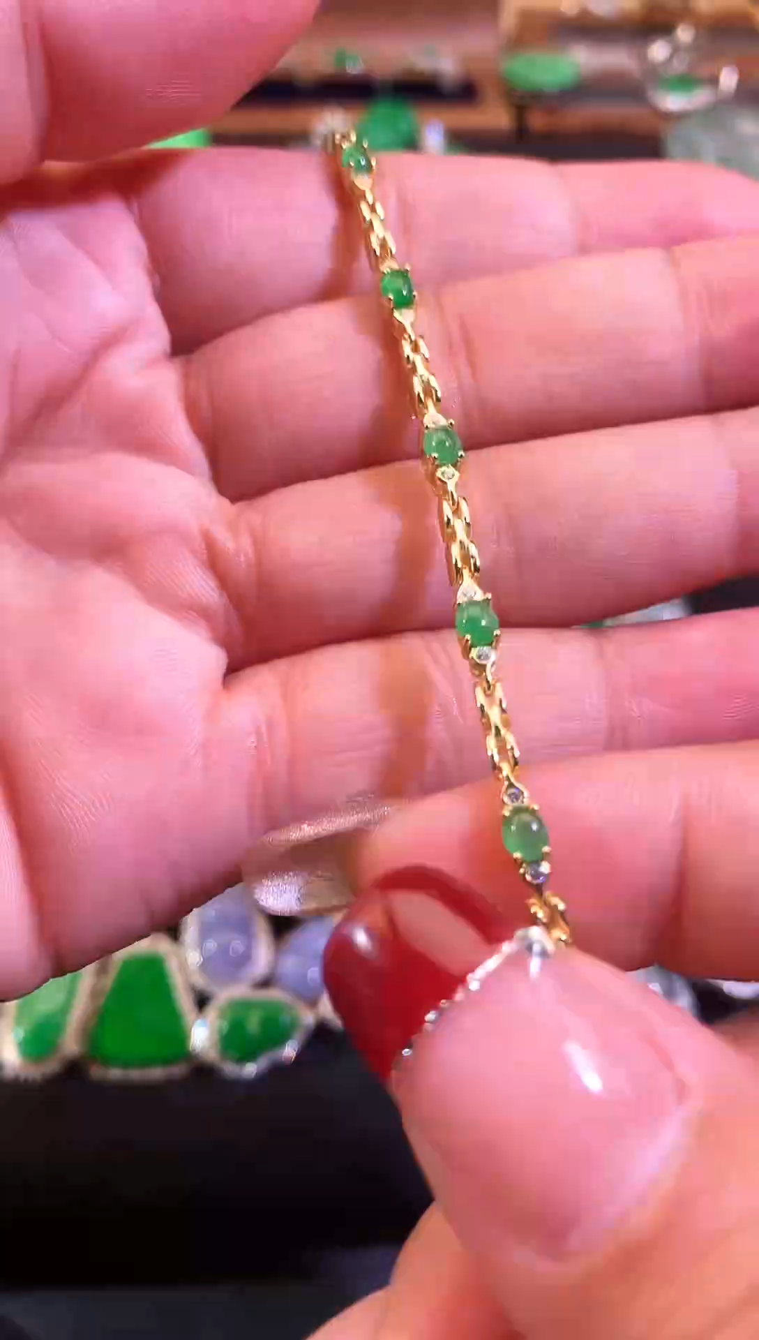 【闪购商品】翡翠手链银S925镶嵌缅甸天然A货翡翠