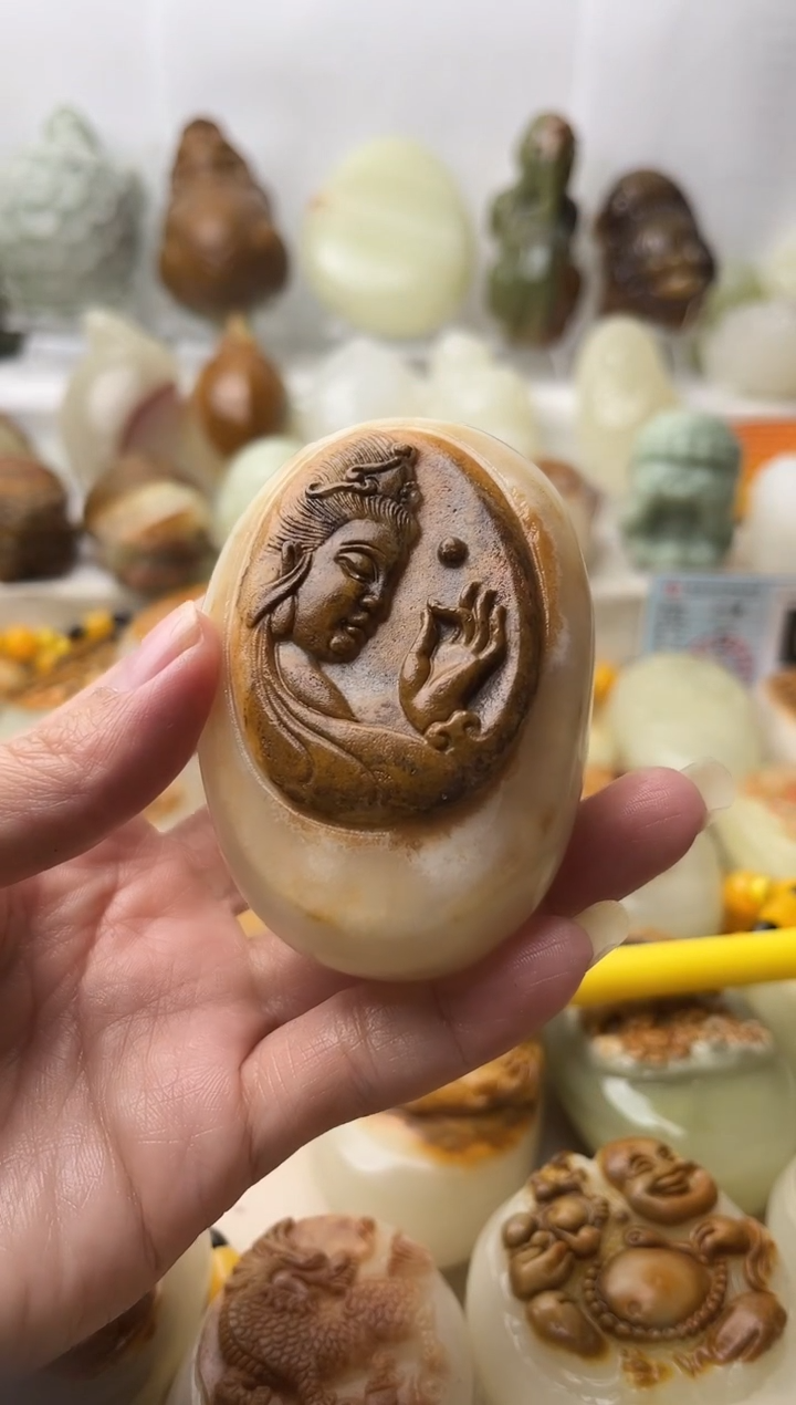 石材古青石棉纹正常不退换观音