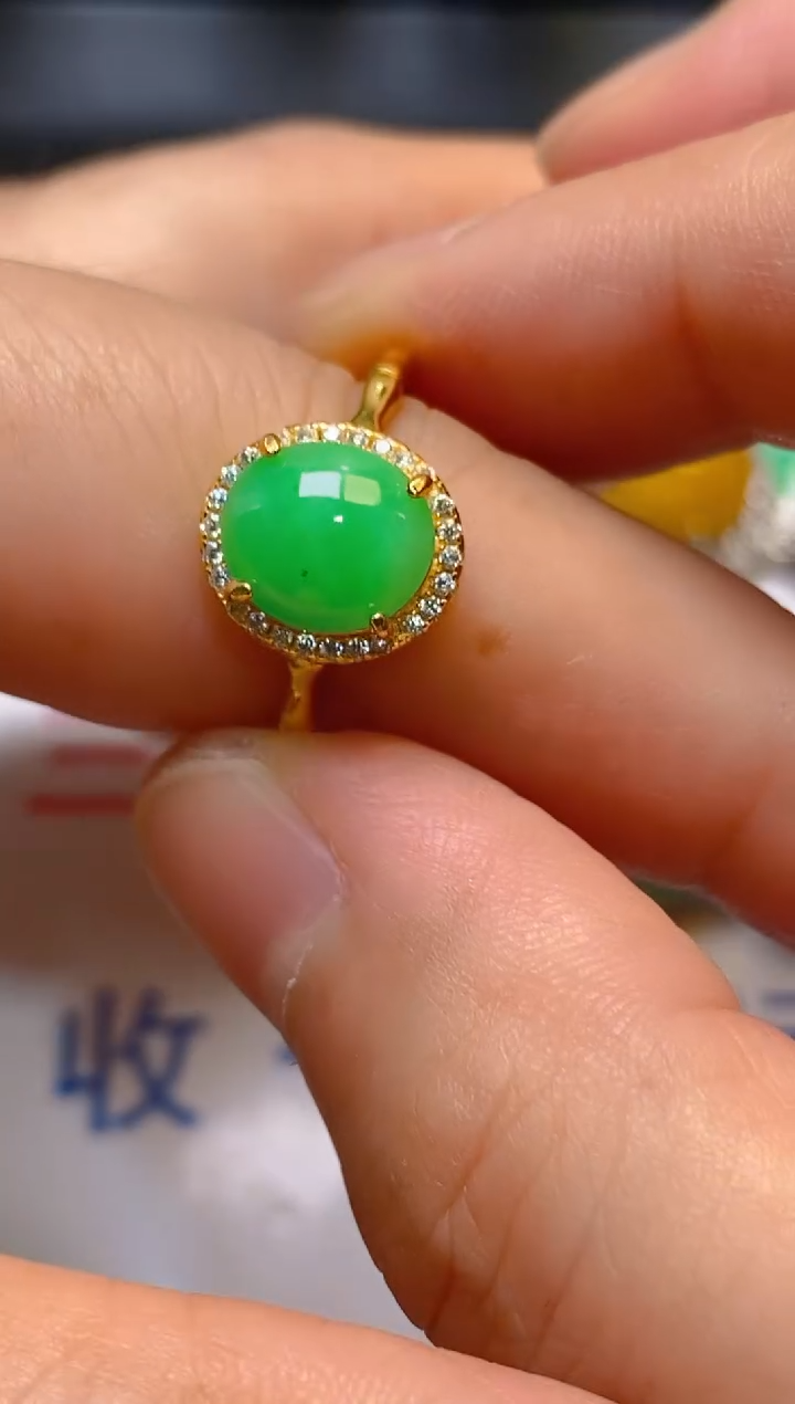 【闪购商品】翡翠耳饰银S925镶嵌天然A货翡翠1