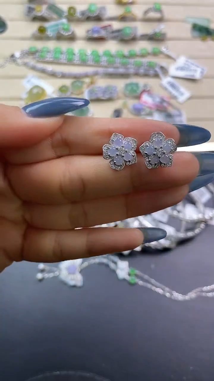 银S925镶嵌戒指翡翠翡翠 蛋面 银S925镶嵌