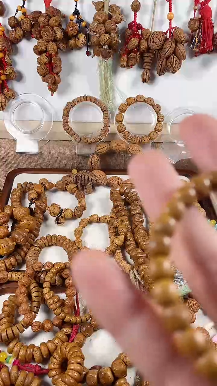 纯手工雕刻桶珠17手围