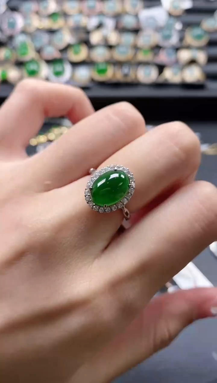 【闪购商品】翡翠戒指银S925镶嵌51511