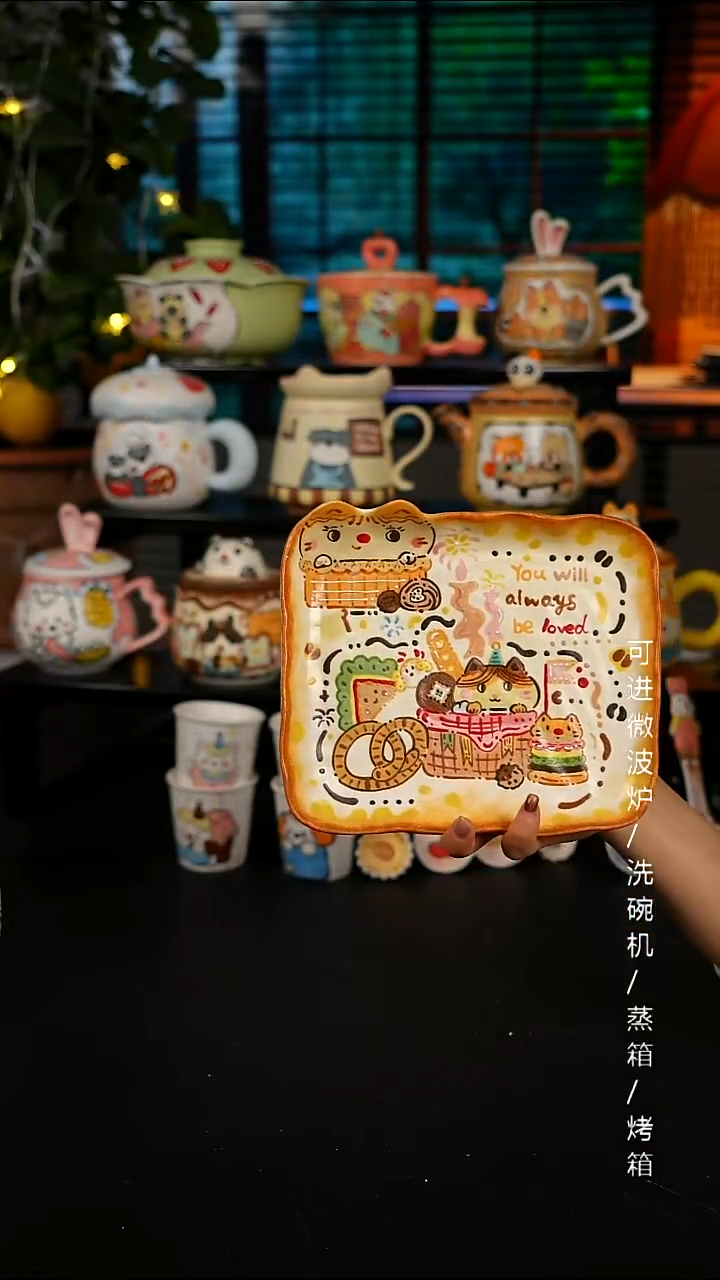 陶瓷便携款景德镇高温釉下彩纯手绘创意瓷