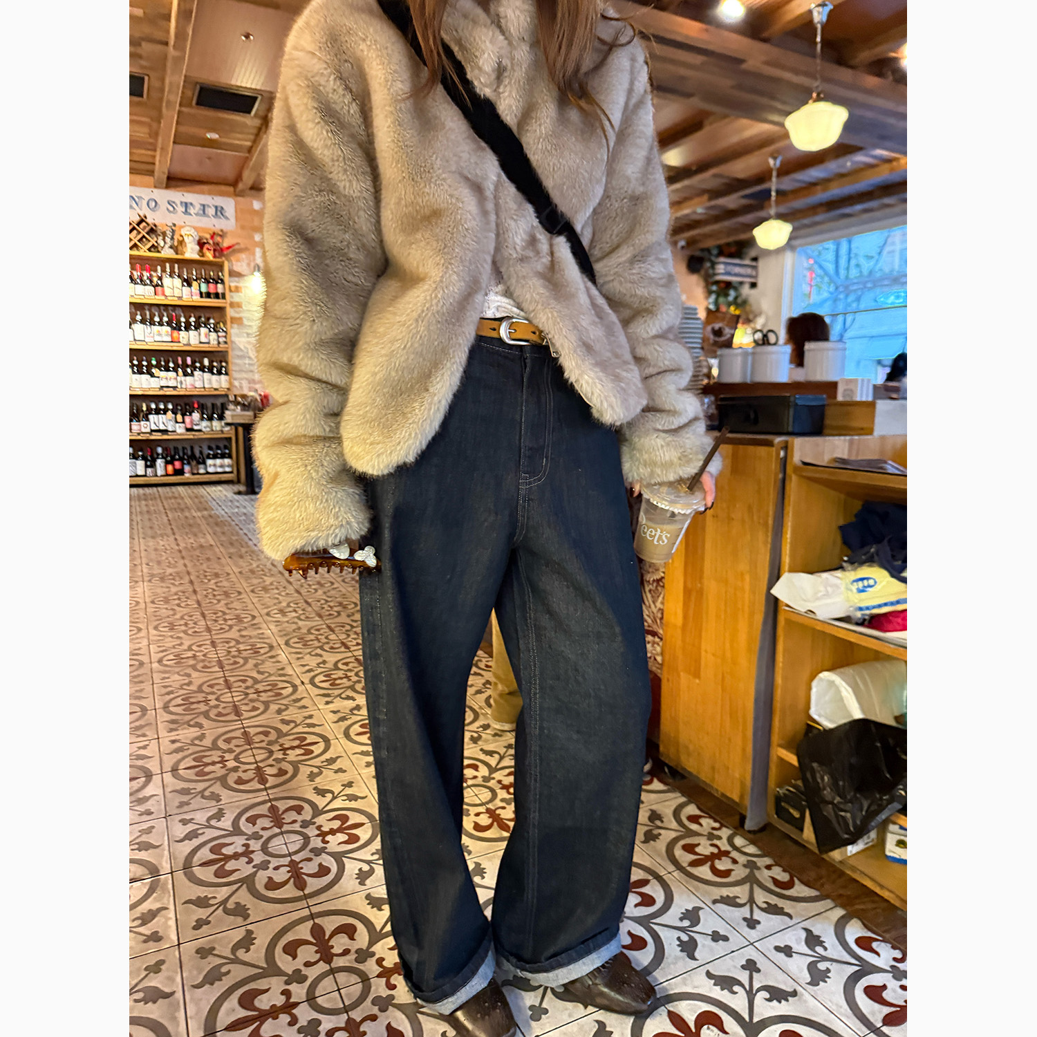 LelyMooch/腿精裤复古原色丹宁直筒牛仔裤女显瘦百搭休闲牛仔长裤