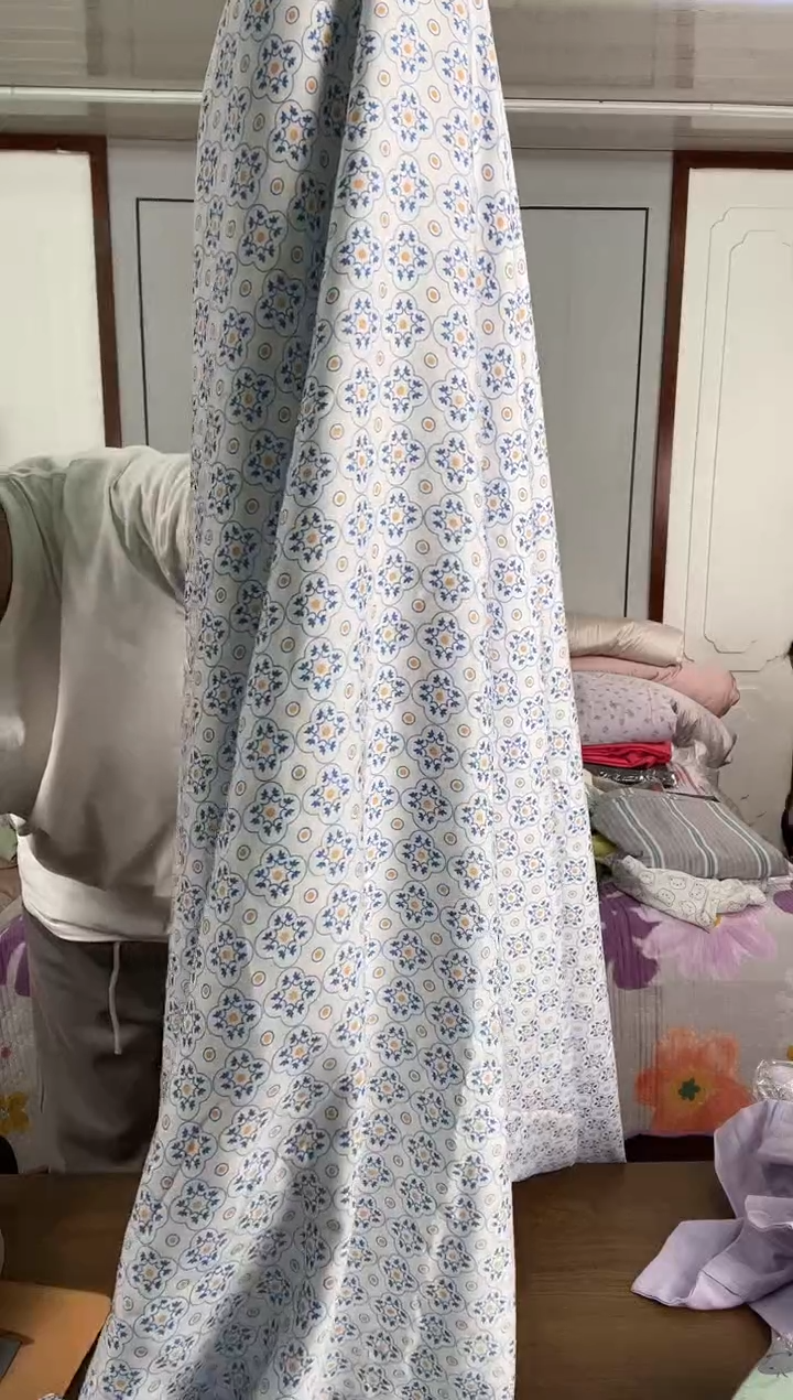 再生纤维素纤维蓝橙圆舞竹纤维床单245*270cm