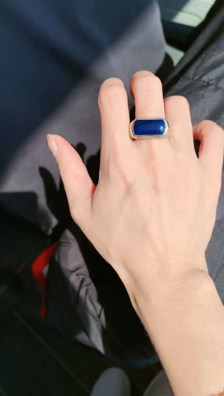 【闪购商品】琥珀珠宝奇石银S925镶嵌多米尼加非净水戒指