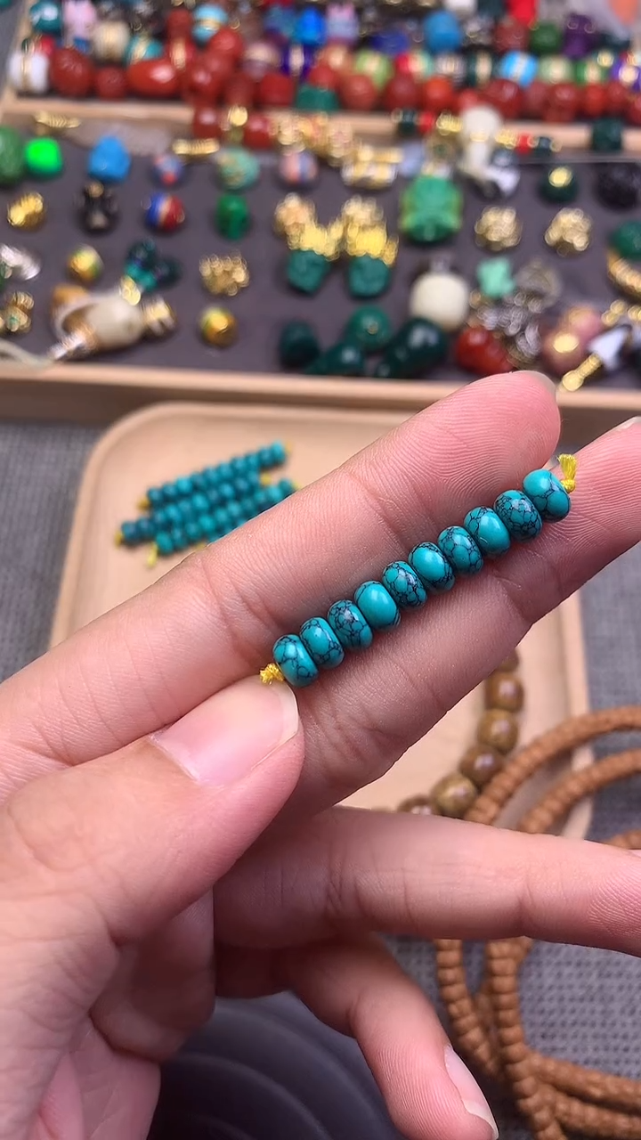 颈饰琉璃网花算盘卡6mm 10片发